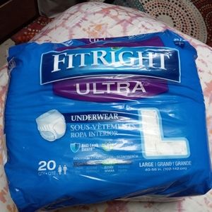 FitRight Ultra Underwear 20 pack size Large